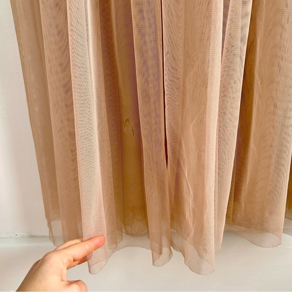 BHLDN Avery Pink Sequin & Tulle Maxi Dress Spaghetti Strap Bridesmaid - Picture 10 of 15